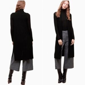 Aritzia Wilfred Dunkirk long sweater vest,Rayon‎ knit blend,XXS,black